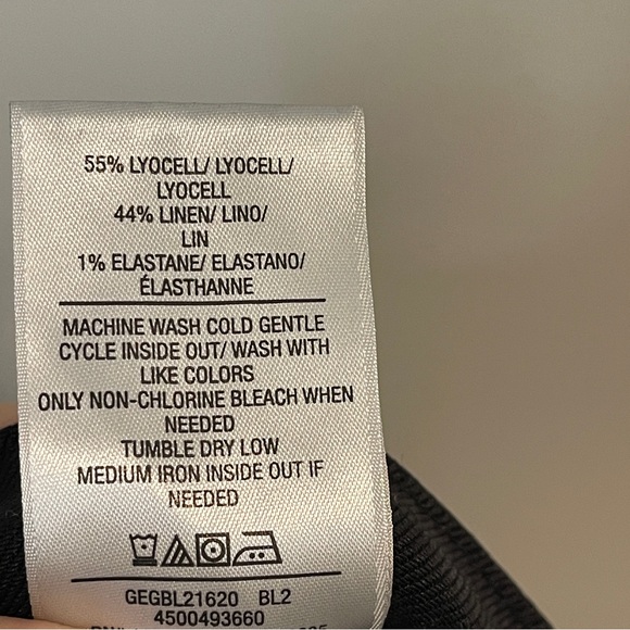 Hudson Womens Paper Bag Waist Black Linen Blend Shorts sz 26 Tie Waist Pockets - Picture 6 of 6